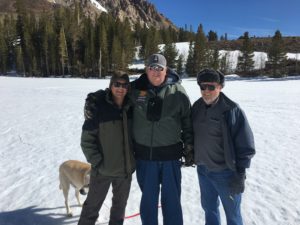 Jay, Daryl and Dave with dog Dug on Big V