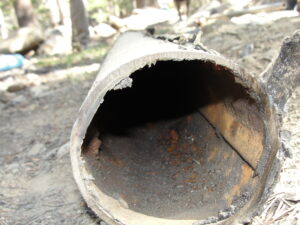 Inside view of an old pipe removed