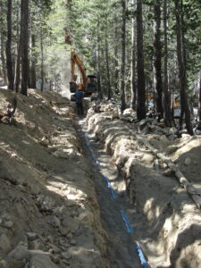 view of the Line work above Peters cabin