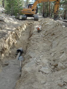 view of the pipe line work in progress