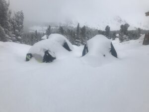 view of Snowmobiles at Baggett cabin