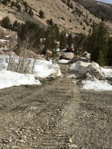 view of the Summit Dr below snow drift