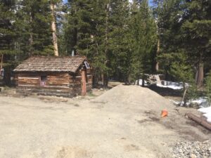 view of a Log cabin and trees around it