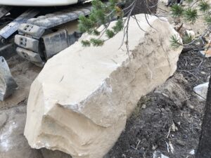 closeup shot of a Big rock removed from trench