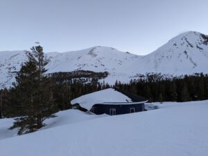 view of a house covered with snow