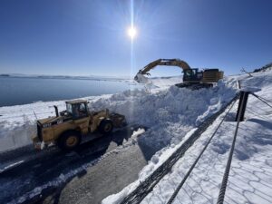 Snow Excavation in Progress at Monoi Lake