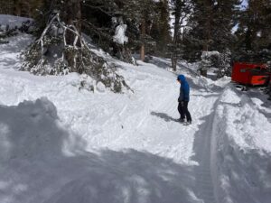 Digging out driveway for buried cabin on VL Rd.