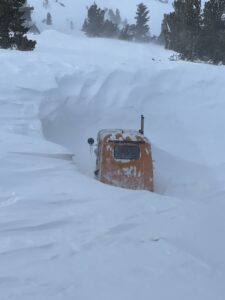 Snowcat with snowdrift on Summit