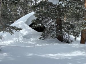 View of the snow covered Cabin on Tamarack