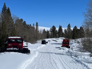 view of the Parking lot covered with snow