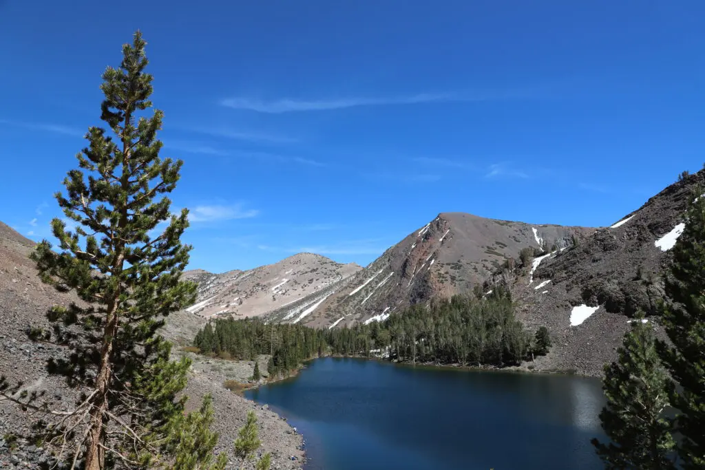 photo of mountain lake Blue Lake in the Eastern Sierras